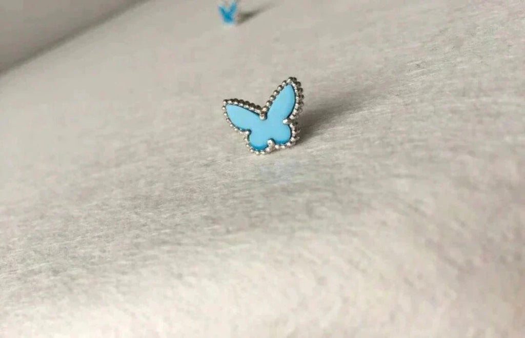 TimiBUTTERFLY TURQUOISE EARRINGS SILVER