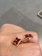 TimiSTAR AND SUN PINK GOLD CARNELIAN STUD EARRINGS