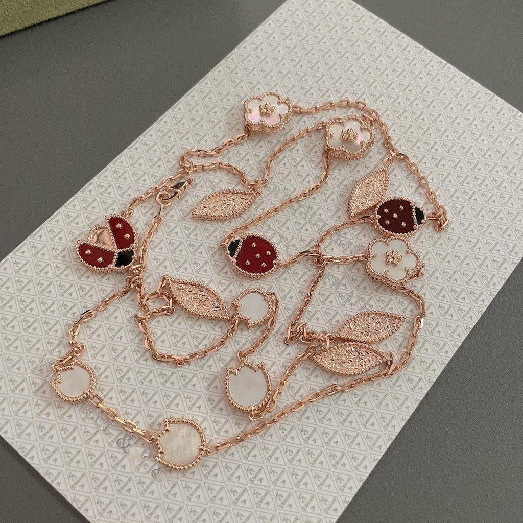 TimiLUCKY SPRING 15 MOTIFS ROSE GOLD NECKLACE