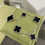 ¡®Timi¡¯CLOVER 5 MOTIFS SIVLER ONYX BRACELET