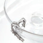 TimiCLOVER 2 MOTIFS  DIAMOND ONYX EARRINGS SILVER