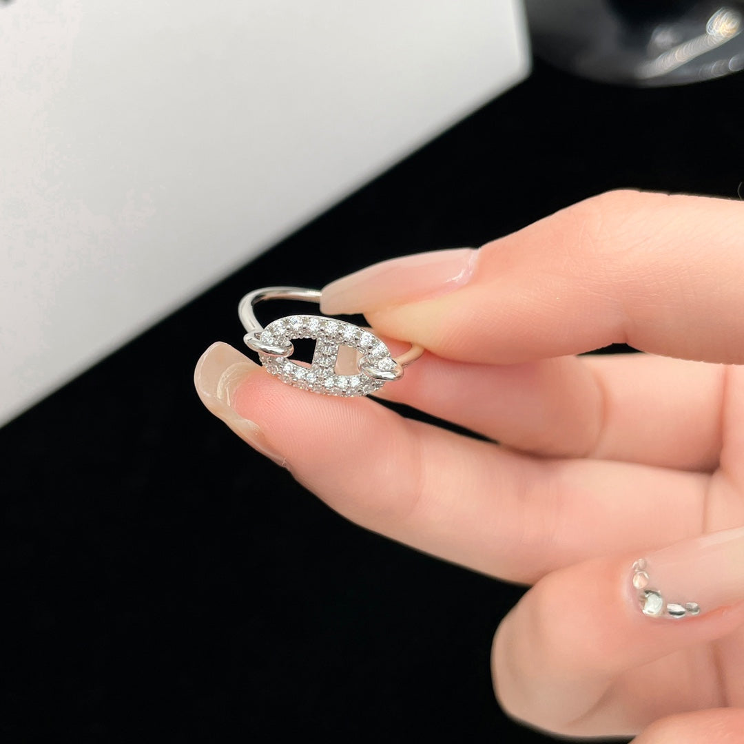 TimiRONDE SMALL SILVER DIAMOND RING