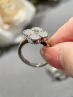 TimiCLOVER SILVER MOP DIAMOND RING