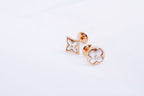 TimiSTAR AND SUN PINK GOLD MOP STUD EARRINGS
