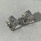 TimiCLOVER CHALCEDONY SILVER STUD EARRINGS
