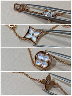 TimiSTAR AND SUN 5 MOTIF MOP PINK GOLD BRACELET