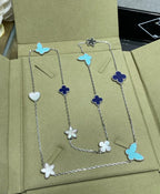 TimiLUCKY CLOVER SILVER 11 MOTIF NECKLACE