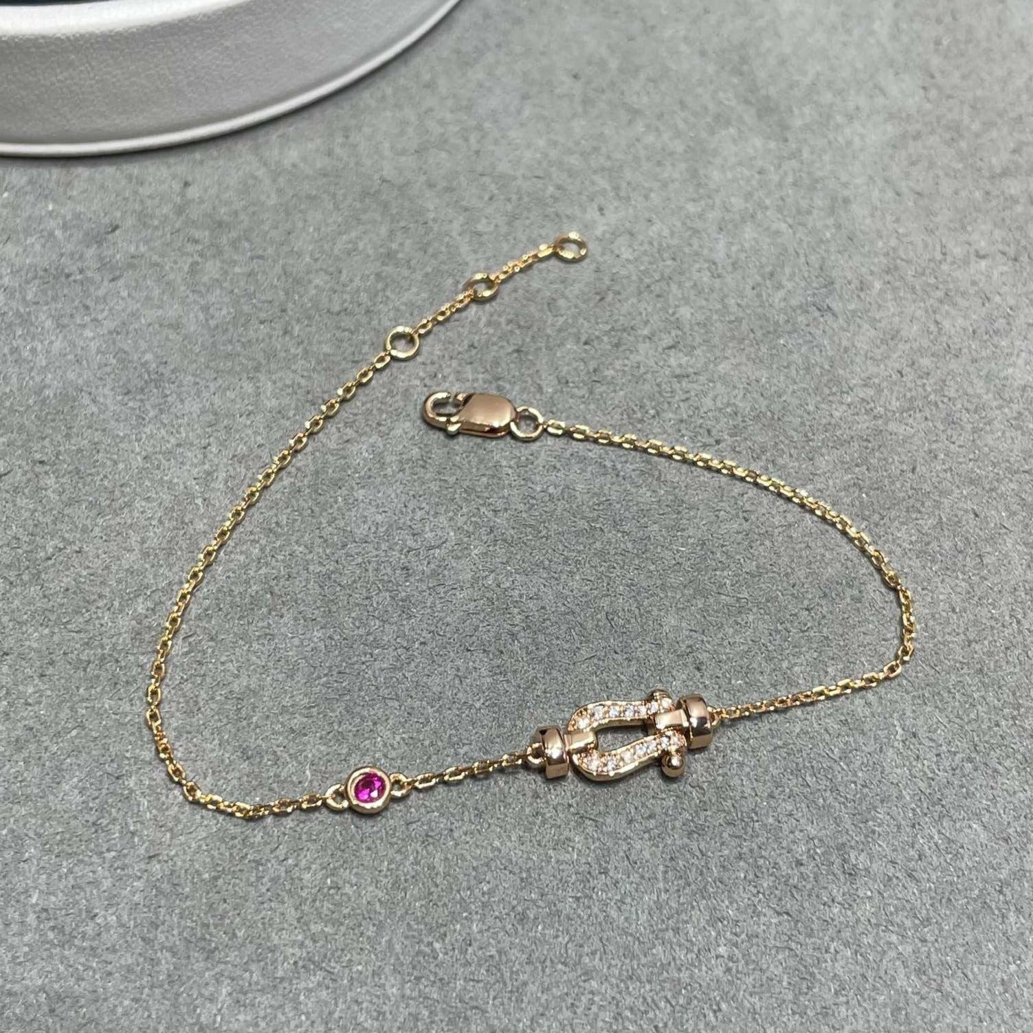 TimiFORCE 10 DIAMOND CHAIN LINK PINK GOLD BRACELET