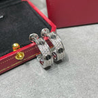 TimiLOVE CERAMIC DIAMOND PAVED SILVER EARRINGS