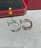 TimiLOVE CERAMIC DIAMOND PAVED SILVER EARRINGS
