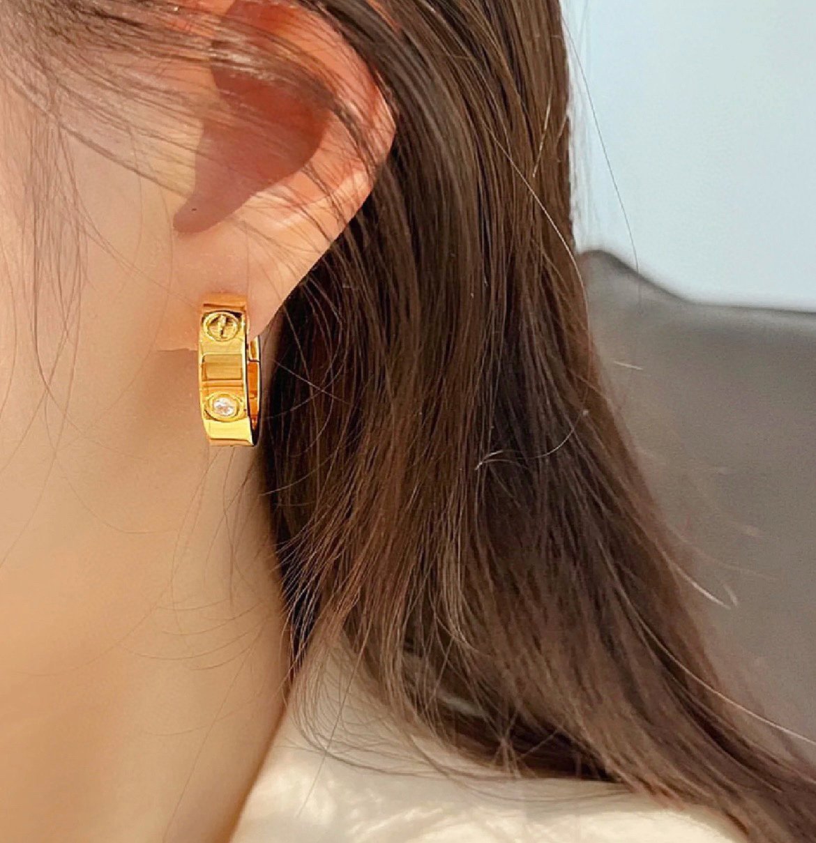 TimiLOVE 5.5MM 1 DIAMOND EARRINGS