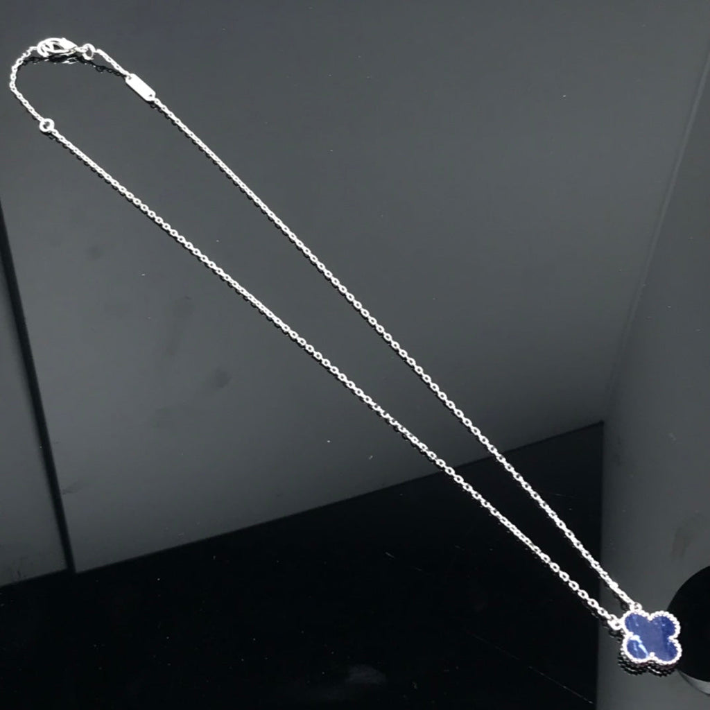 TimiCLOVER PIETERSITE SILVER LONG NECKLACE