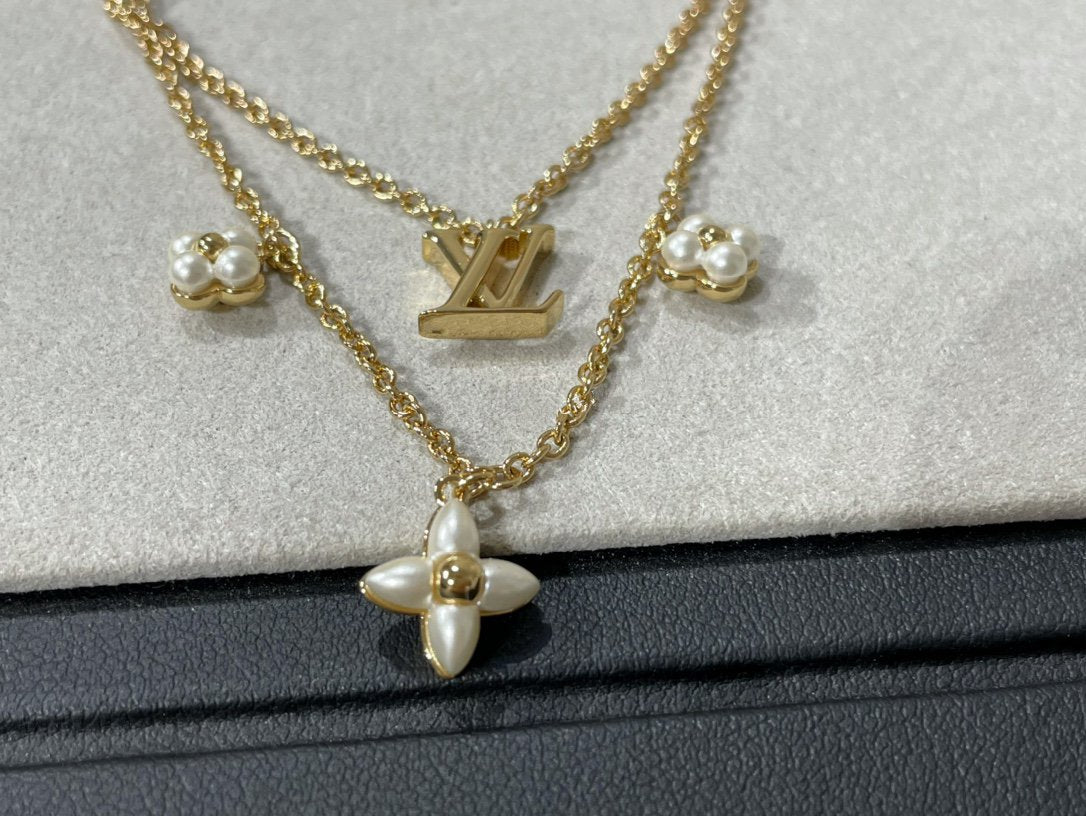 TimiFLOWERGRAM GOLD MOP DOUBLE ROW NECKLACE
