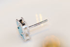 TimiCLOVER MINI TURQUOISE SILVER STUD EARRINGS
