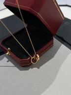 TimiLOVE NECKLACE DOUBLE RING PINK GOLD