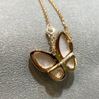 TimiBUTTERFLY MOP DIAMOND NECKLACE