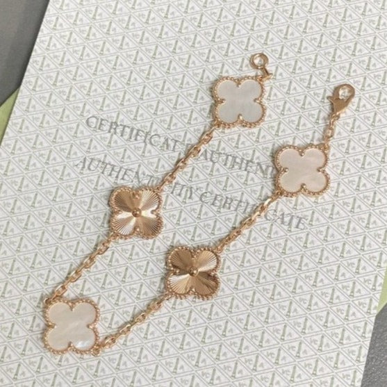 [Timi]New CLOVER WHITE PEARL MOP 5 MOTIF BRACELET COLLECTION