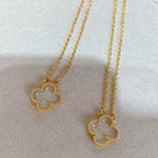 TimiCLOVER ROCK CRYSTAL ROSE GOLD NECKLACE