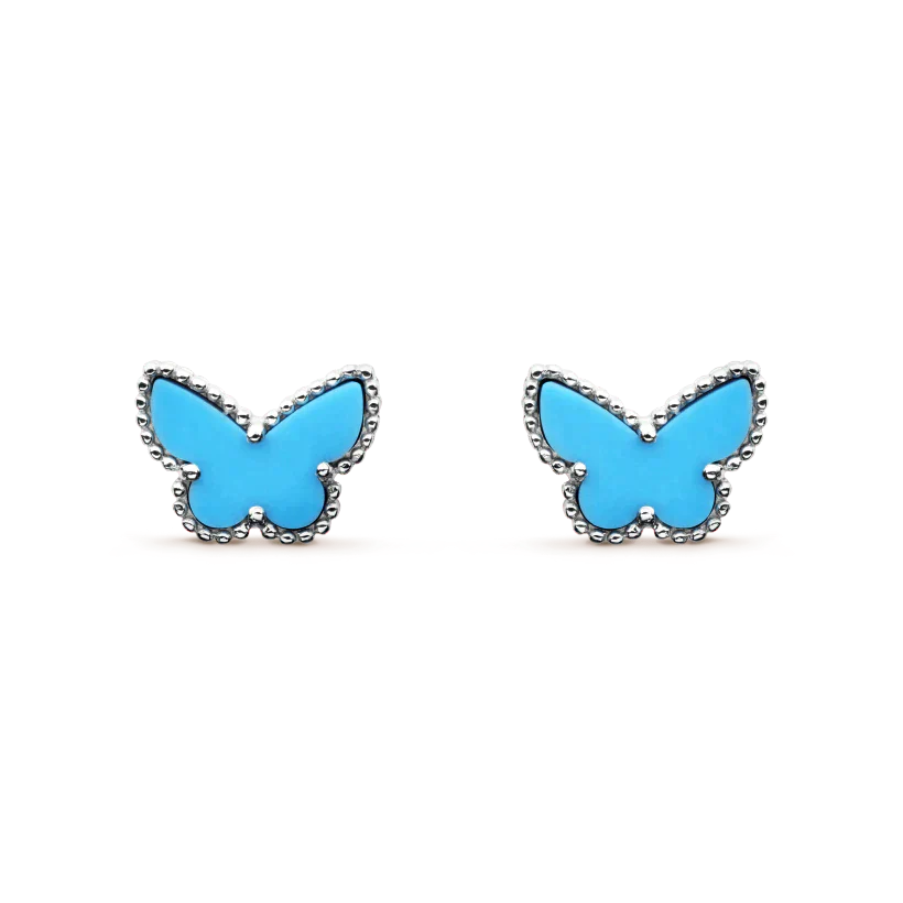TimiBUTTERFLY TURQUOISE EARRINGS SILVER
