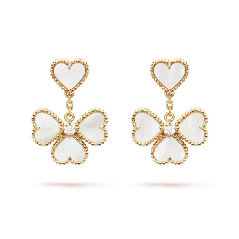 TimiCLOVER SWEET WHITE MOP EARRINGS