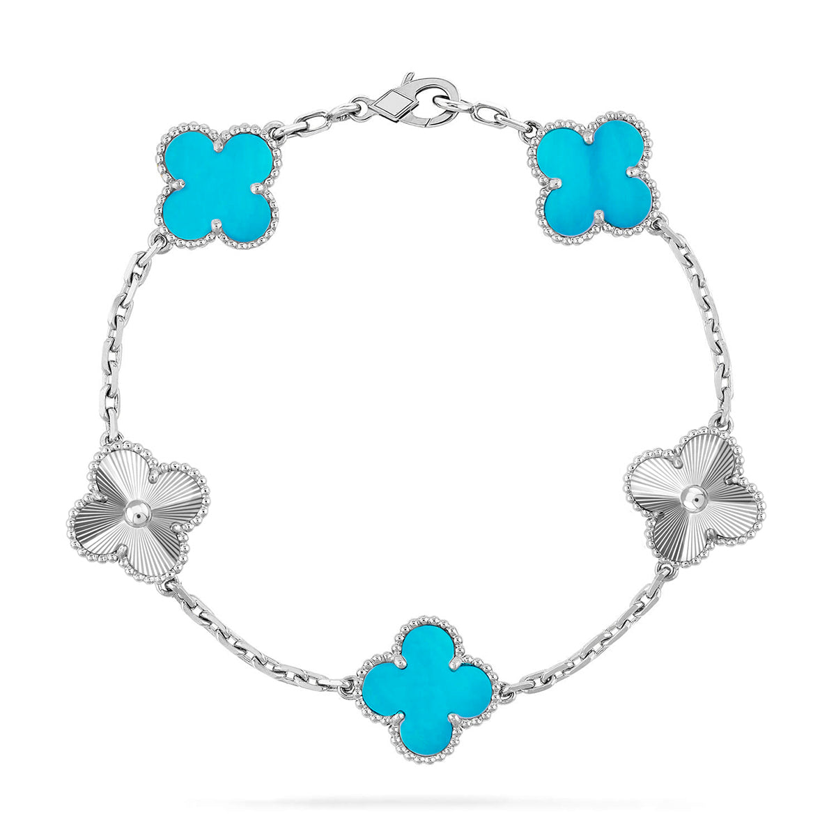 [Timi]New  CLOVER 5 MOTIF TURQUOISE BRACELET COLLECTION