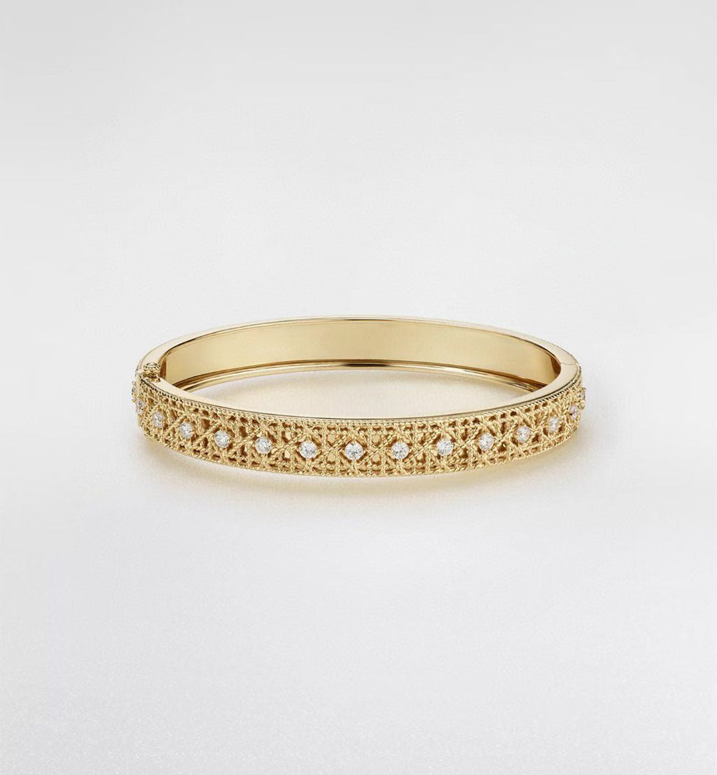 [Timi]2026 WOVEN-PATTERN BRACELET SET WITH FULL DIAMOND INLAY THREE-COLORS
