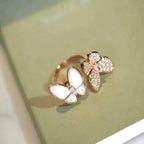 TimiTWIN BUTTERFLY DIAMOND MOP RING