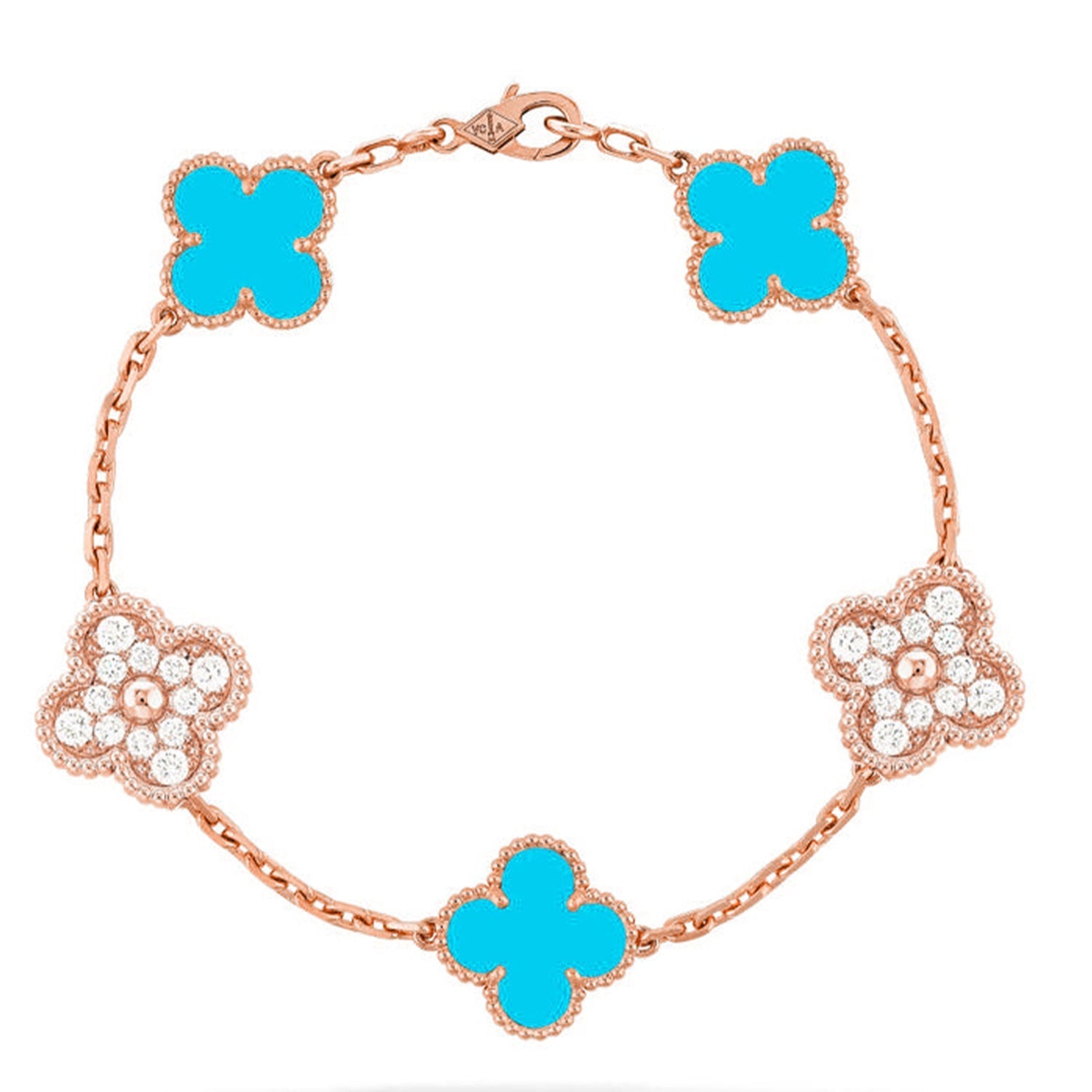 [Timi]New  CLOVER 5 MOTIF TURQUOISE BRACELET COLLECTION