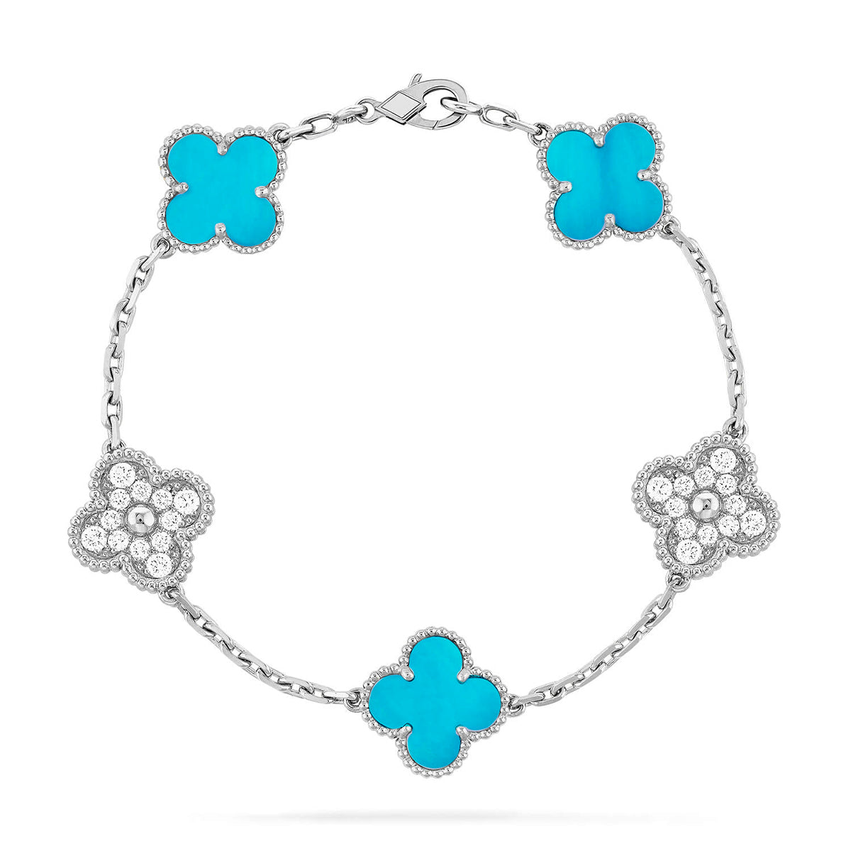 [Timi]New  CLOVER 5 MOTIF TURQUOISE BRACELET COLLECTION
