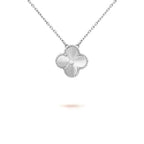 TimiCLOVER  15MM DIAMOND LASER NECKLACE SILVER