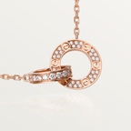 TimiLOVE 7.6MM NECKLACE ROSE GOLD AND SILVER  FULL DIAMOND