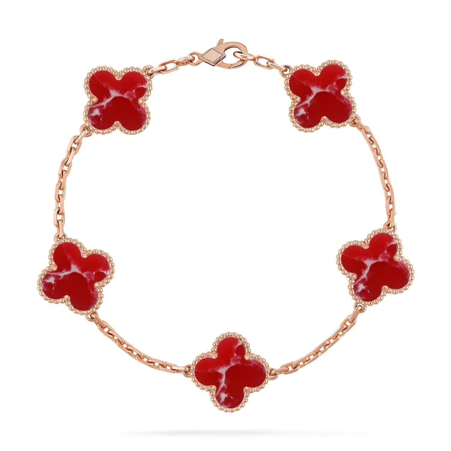 [Timi]New CLOVER 5 MOTIF RED PATTERN BRACELET COLLECTION