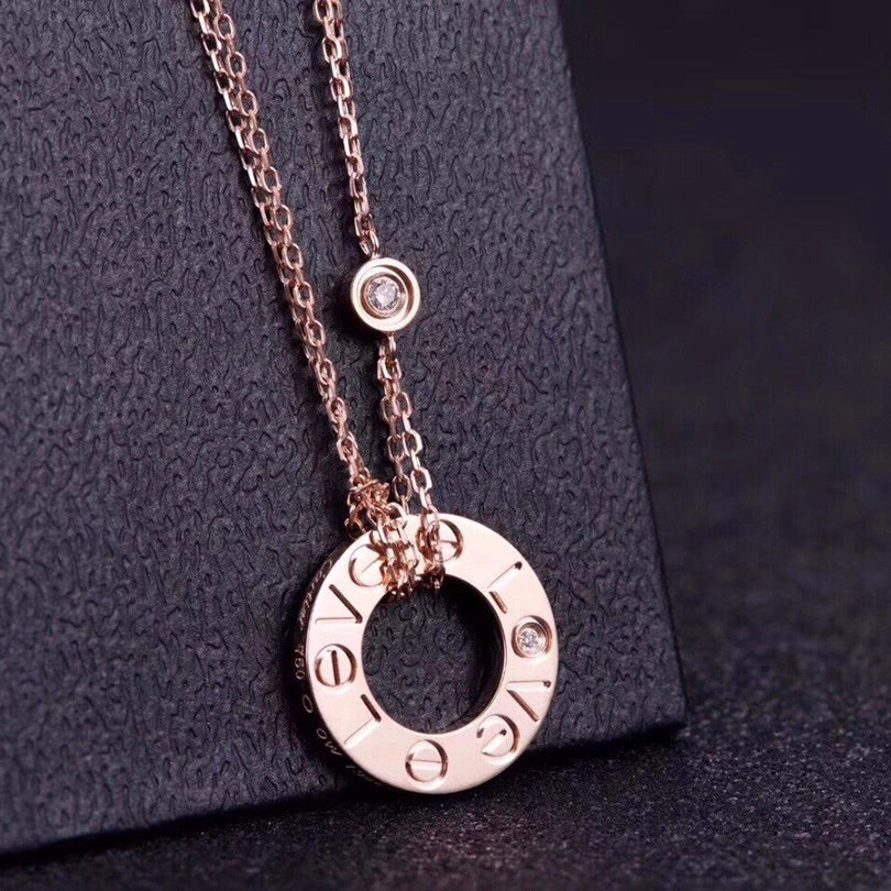 TimiLOVE NECKLACE 16MM 2 DIAMONDS