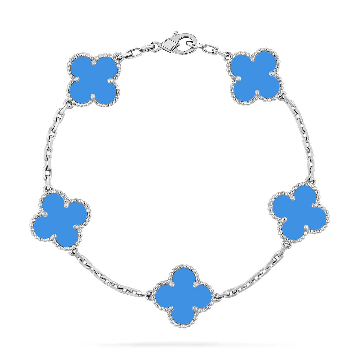 [Timi]New CLOVER 5 MOTIF BLUE AGATE BRACELET COLLECTION