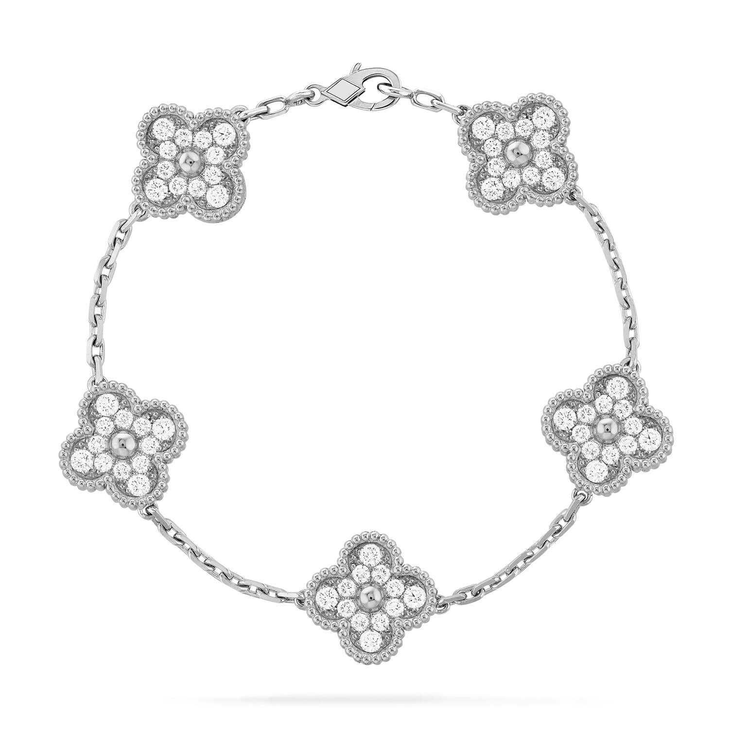 [Timi] New  CLOVER 5 MOTIF FULL DIAMOND BRACELET COLLECTION