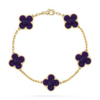 [Timi]New CLOVER 5 MOTIF PURPLE STRIPES BRACELET COLLECTION