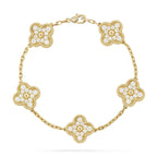 [Timi] New  CLOVER 5 MOTIF FULL DIAMOND BRACELET COLLECTION
