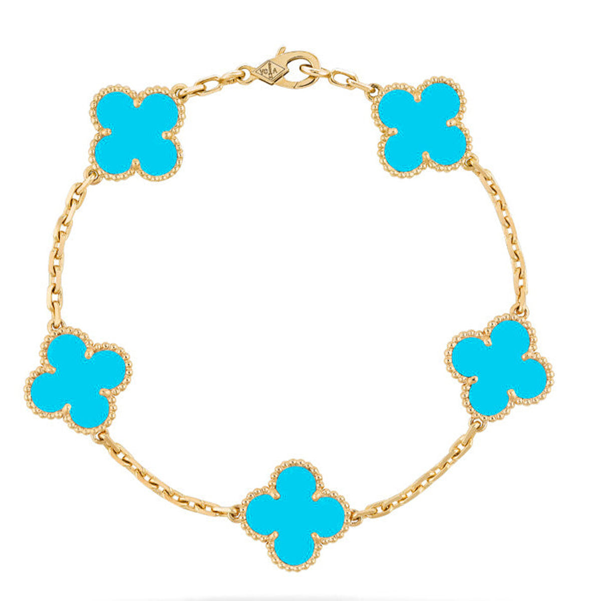 [Timi]New  CLOVER 5 MOTIF TURQUOISE BRACELET COLLECTION