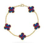 [Timi]New CLOVER 5 MOTIF COLOR GEMSTONES BRACELET COLLECTION