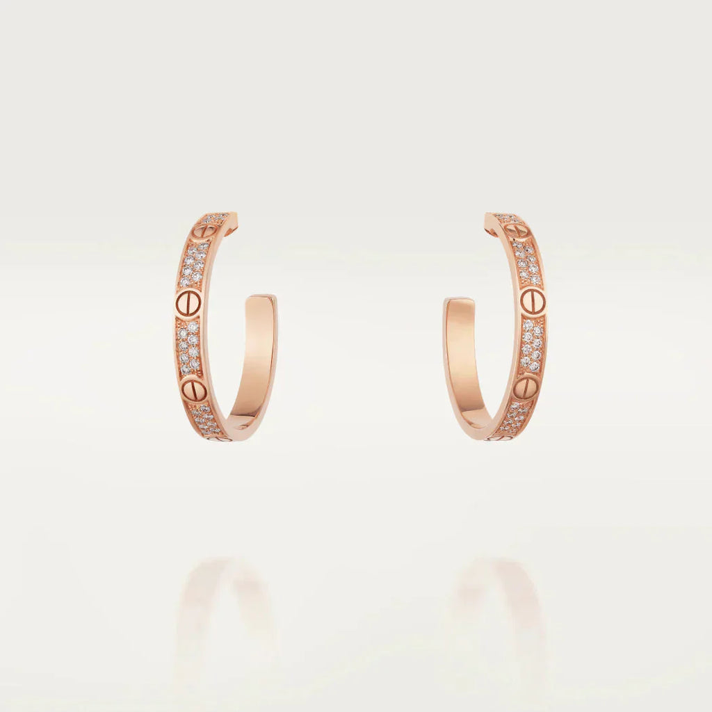 TimiLOVE DIAMOND PINK GOLD HOOP EARRINGS