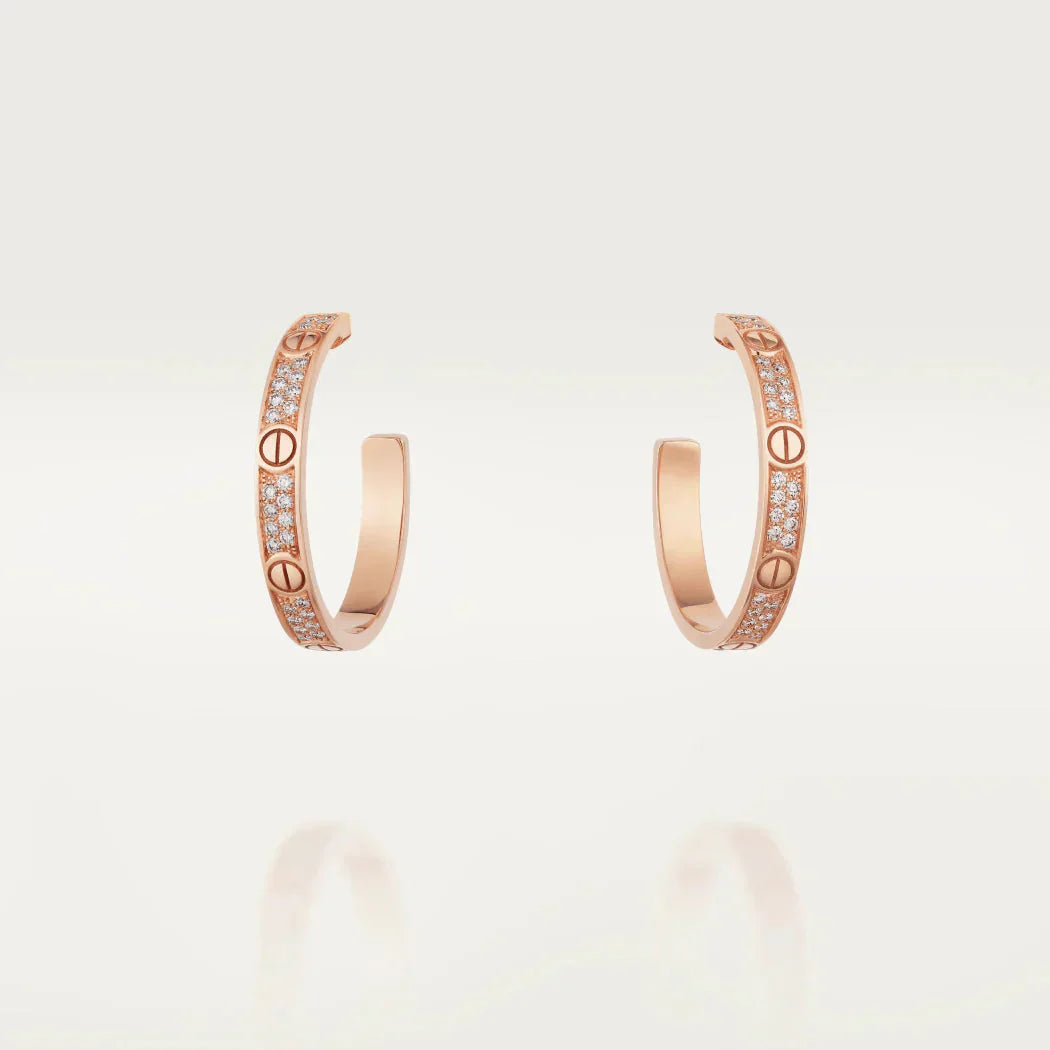 TimiLOVE DIAMOND PINK GOLD HOOP EARRINGS