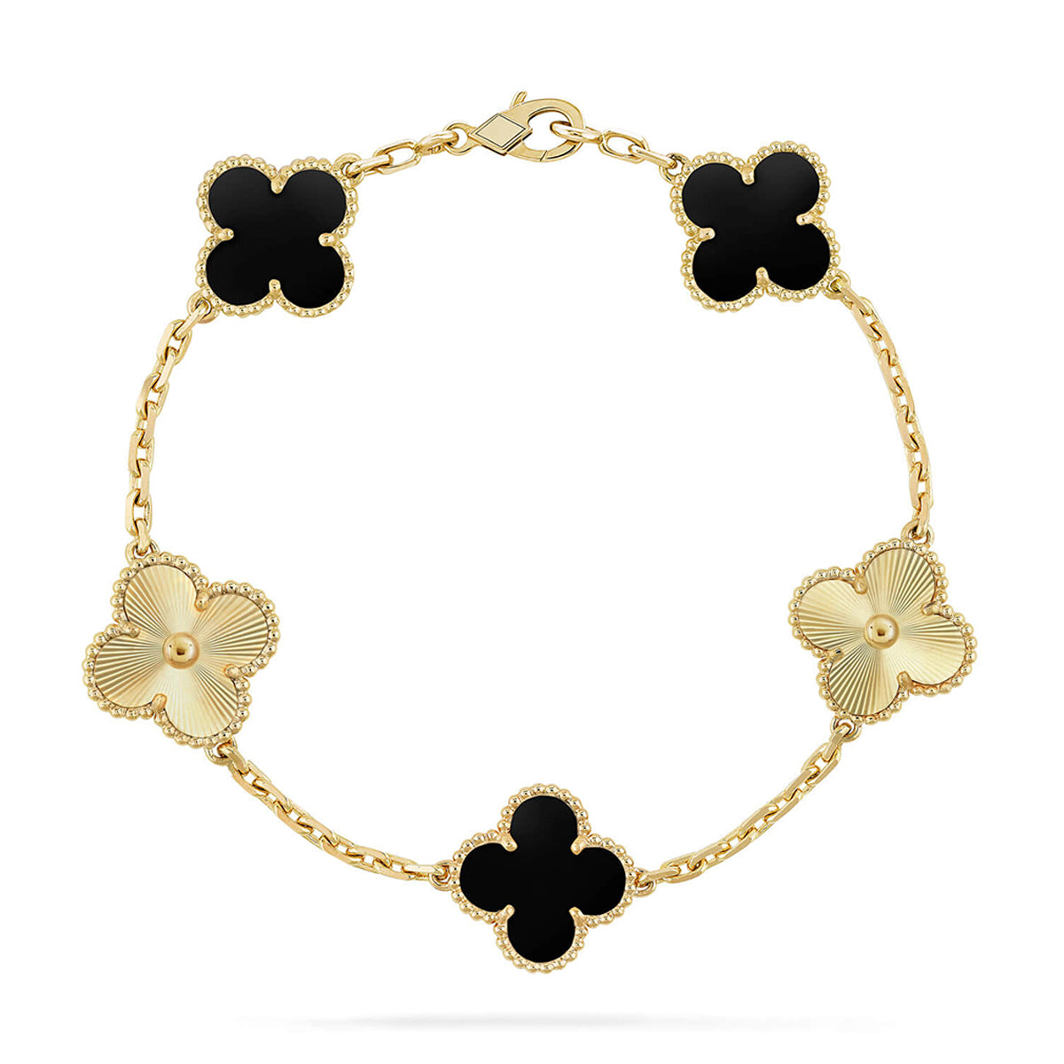 [Timi]New  CLOVER 5 MOTIF ONYXS BRACELET COLLECTION