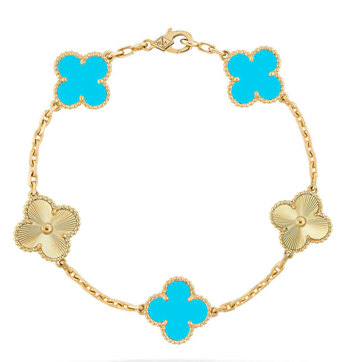 [Timi]New  CLOVER 5 MOTIF TURQUOISE BRACELET COLLECTION