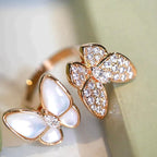 TimiTWIN BUTTERFLY DIAMOND MOP RING