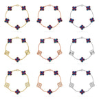 [Timi]New CLOVER 5 MOTIF COLOR GEMSTONES BRACELET COLLECTION