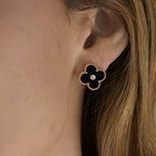 TimiCLOVER MEDIUM 1 MOTIFS ONYX DIAMOND EARRINGS
