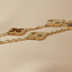 [Timi]New  CLOVER 5 MOTIF RED CORNELIAN BRACELET COLLECTION
