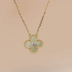 TimiCLOVER 15MM DIAMOND GOLD MOTHER OF PEARL NECKLACE