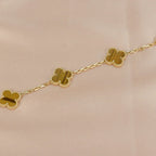 [Timi]New  CLOVER 5 MOTIFS TIGER EYE BRACELET COLLECTION