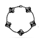 [Timi]New CLOVER 5 MOTIF BLACK BRACELET
